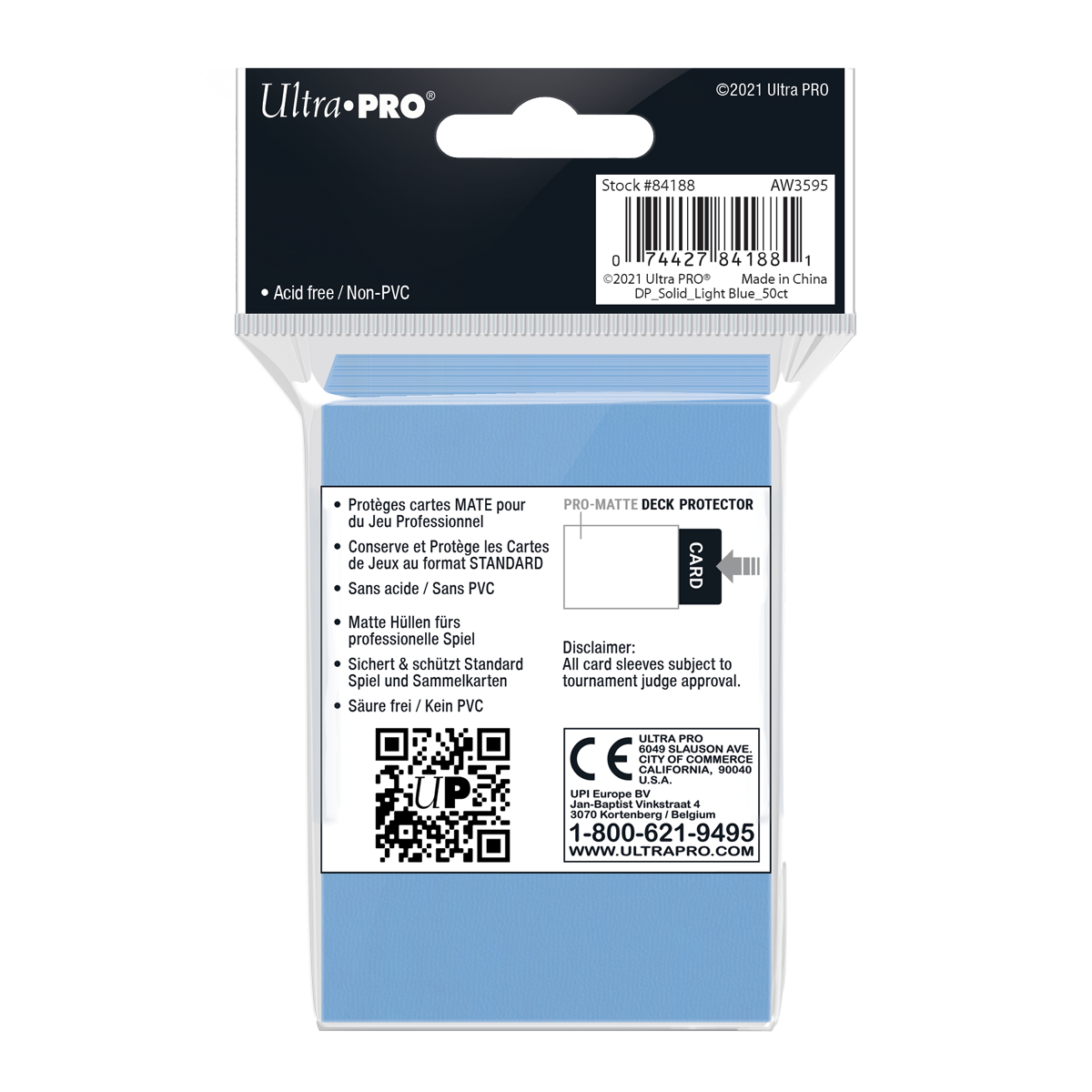 Ultra PRO: Standard 50ct Sleeves - PRO-Matte (Light Blue)