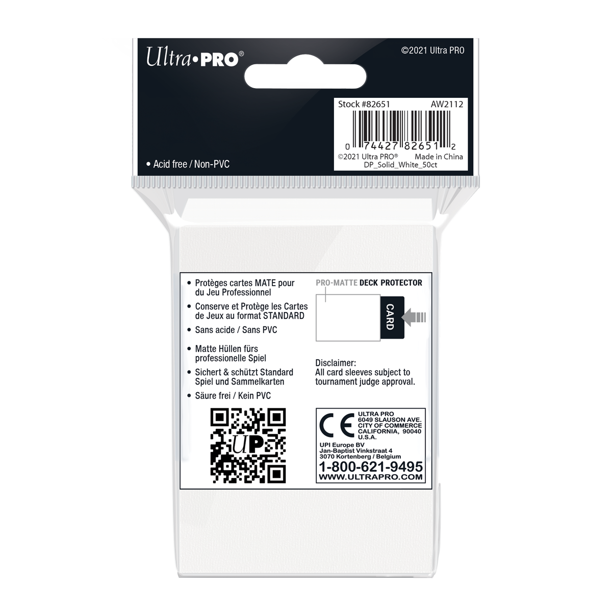Ultra PRO: Standard 50ct Sleeves - PRO-Matte (White)