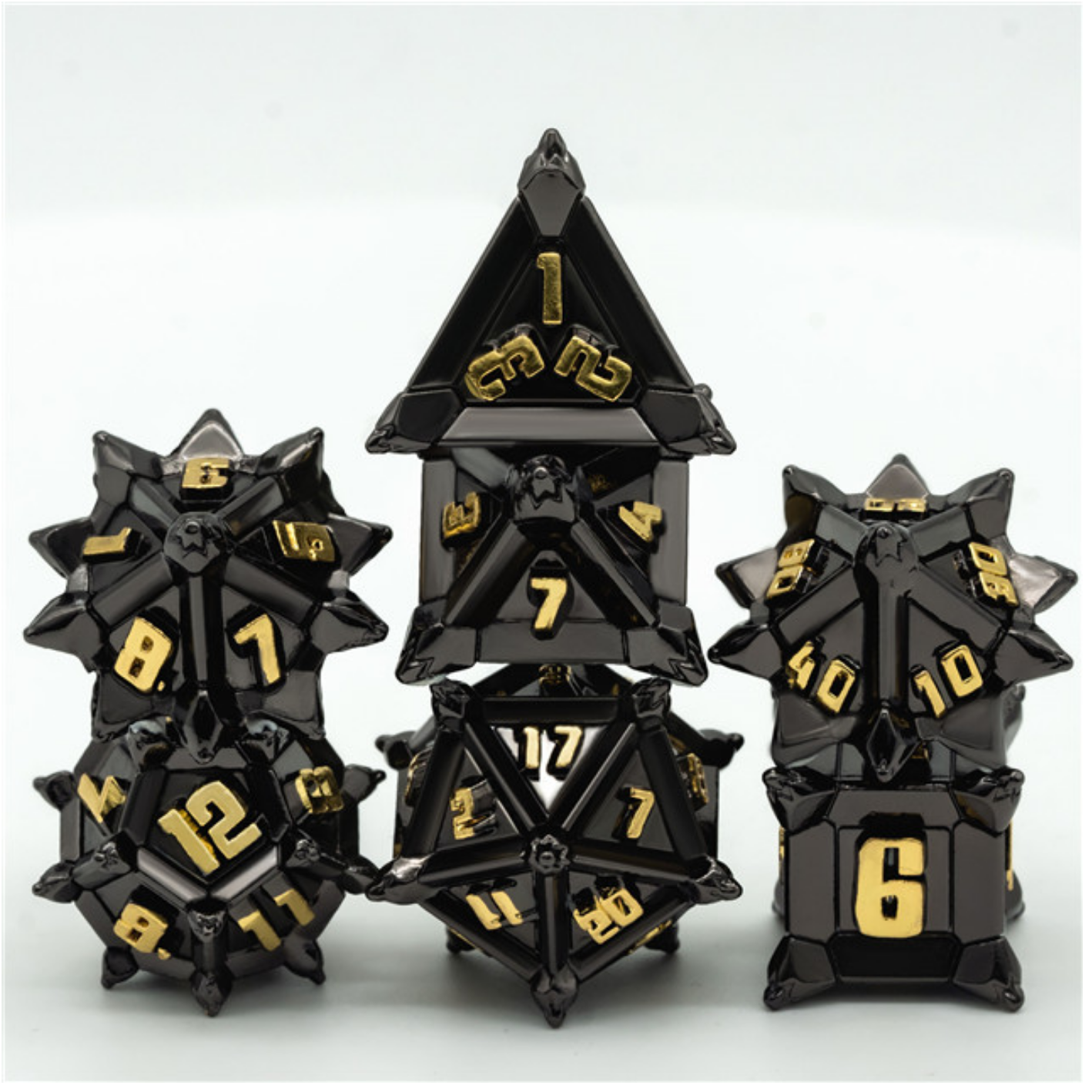Warrior's Flail: Medieval - Metal RPG Dice Set