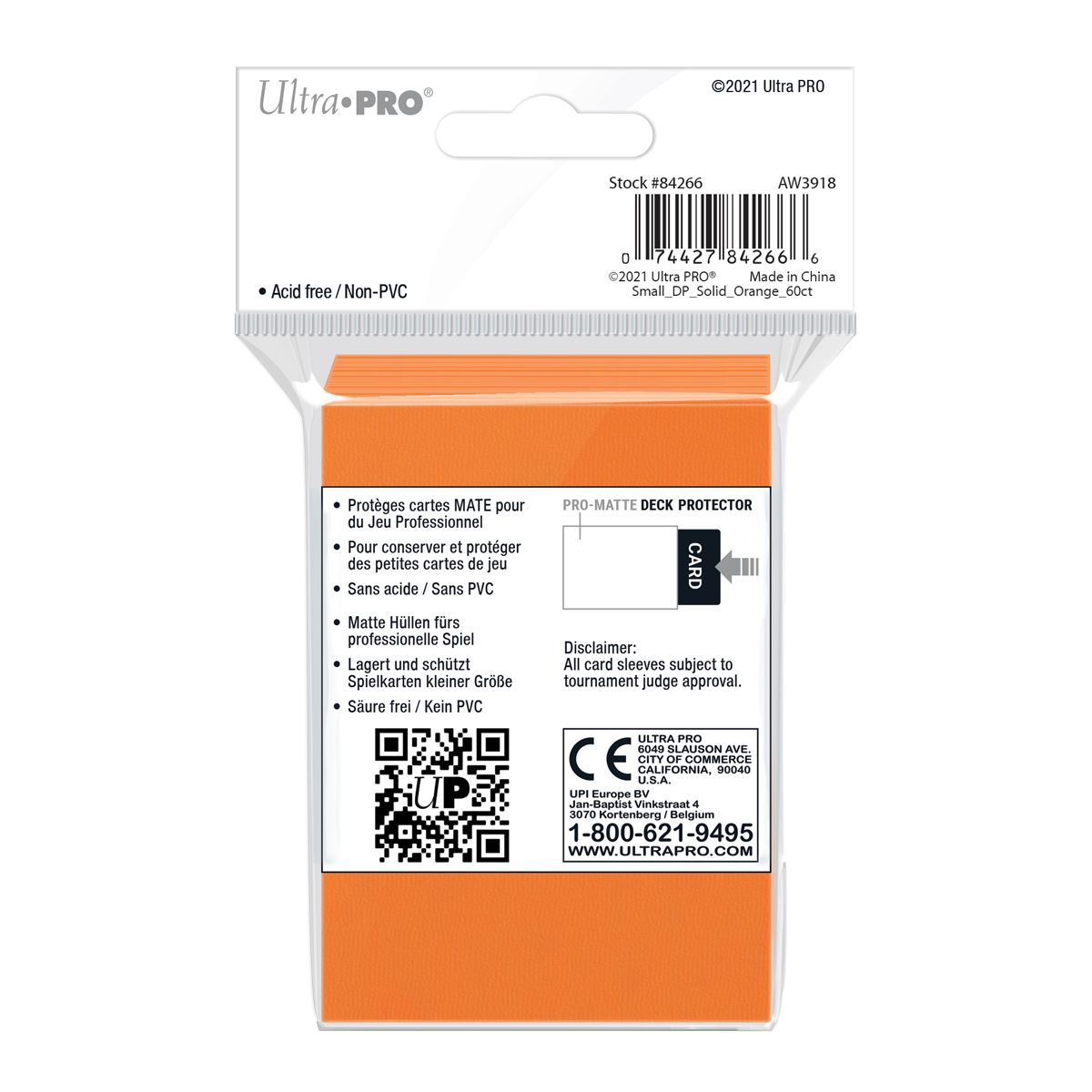 Ultra PRO: Small 60ct Sleeves - PRO-Matte (Orange)