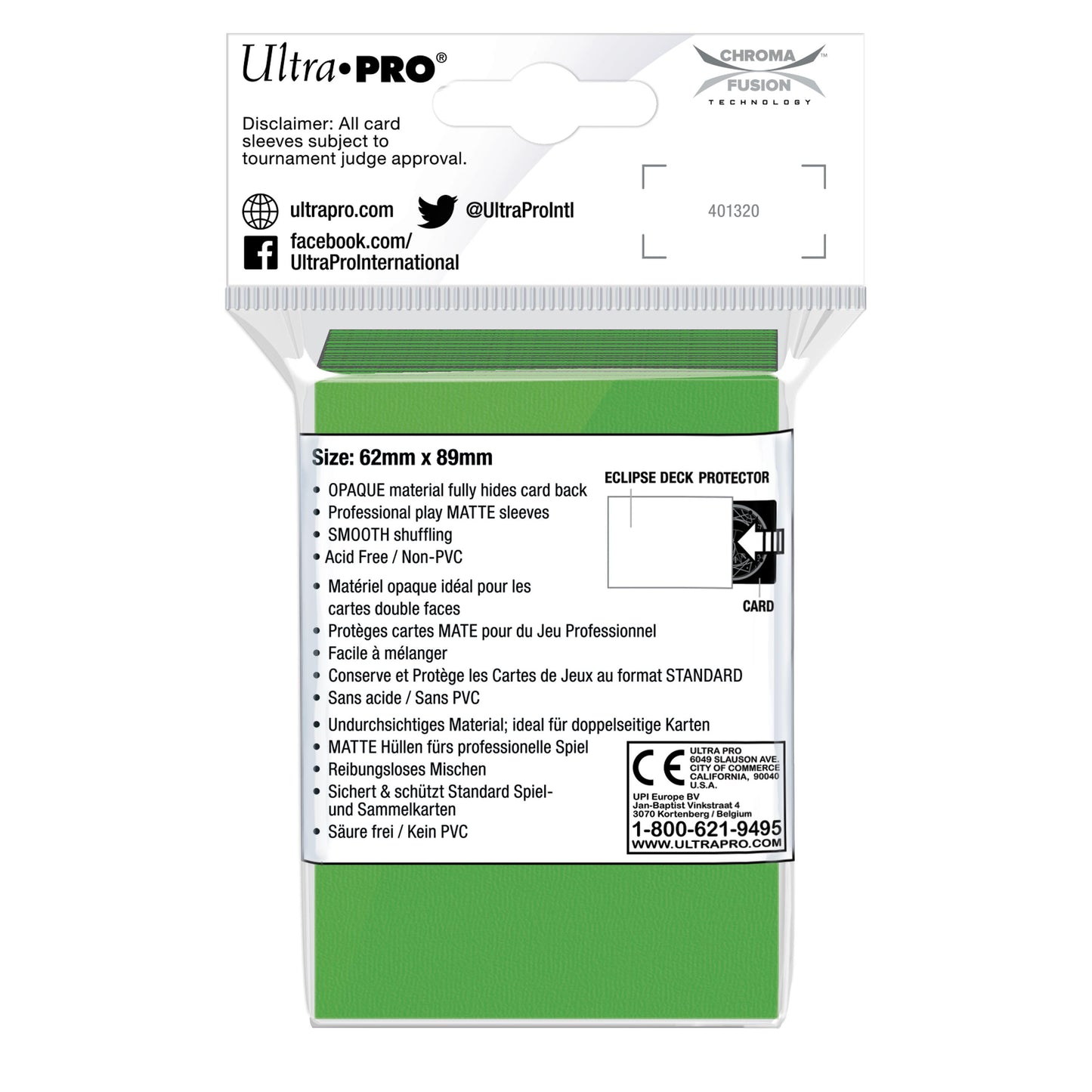 Ultra PRO: Small 60ct Sleeves - Eclipse Matte (Lime Green)