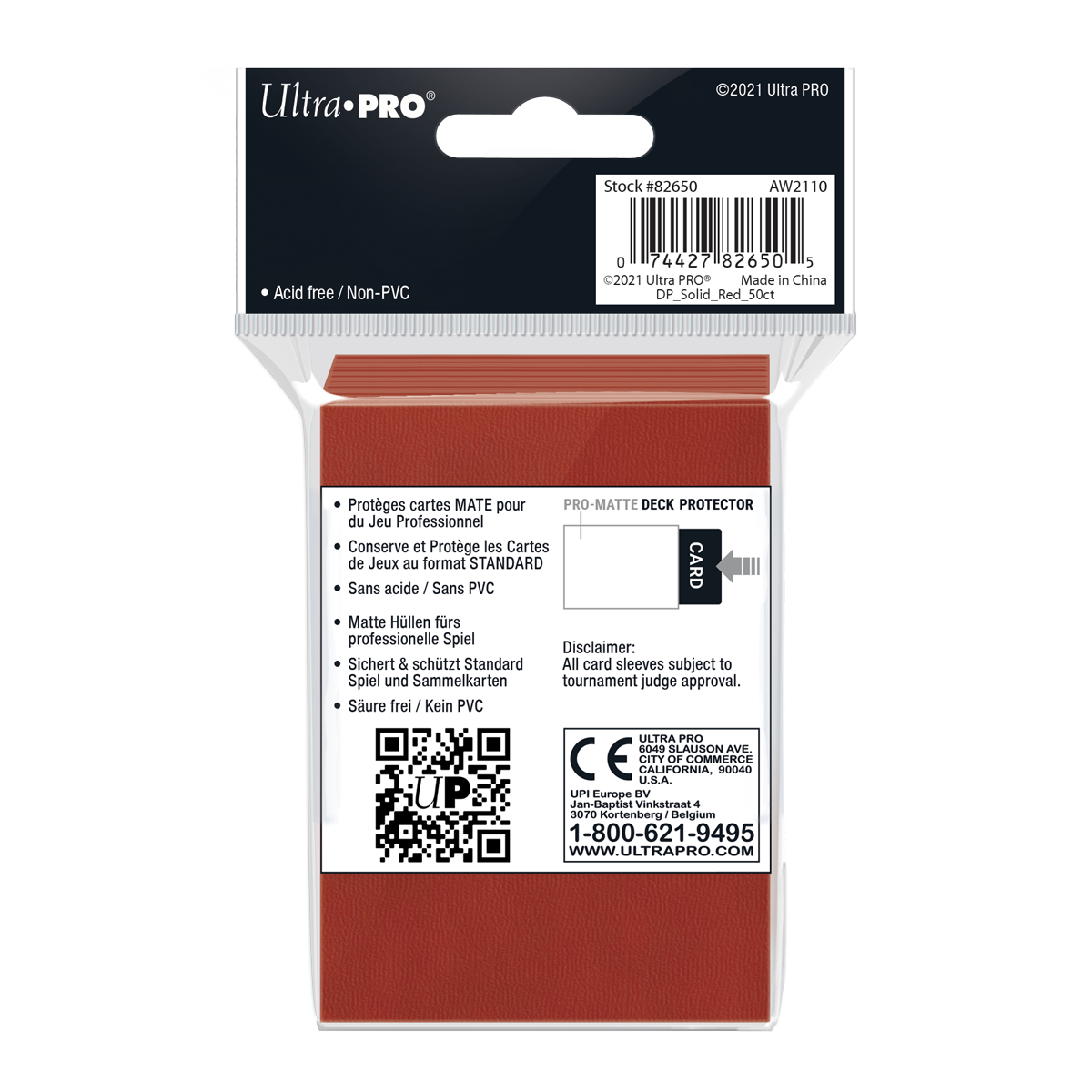 Ultra PRO: Standard 50ct Sleeves - PRO-Matte (Red)