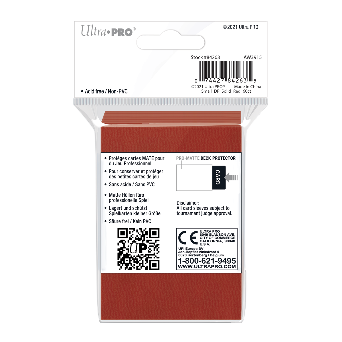 Ultra PRO: Small 60ct Sleeves - PRO-Matte (Red)