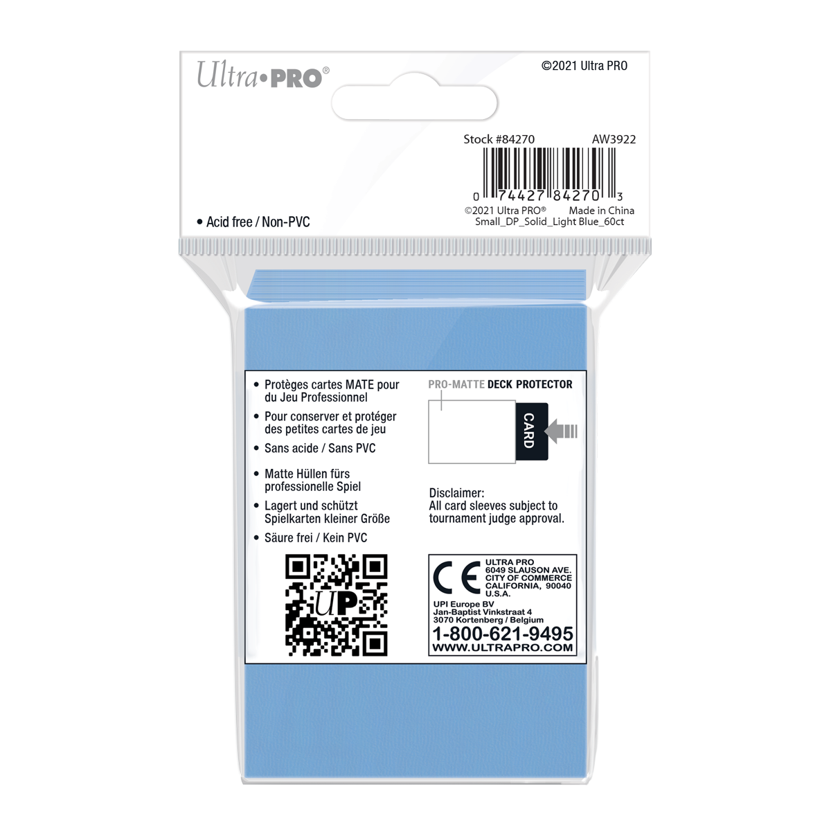Ultra PRO: Small 60ct Sleeves - PRO-Matte (Light Blue)