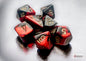 Chessex Mini Dice: Gemini - Black/Red/Gold 7 Dice Set
