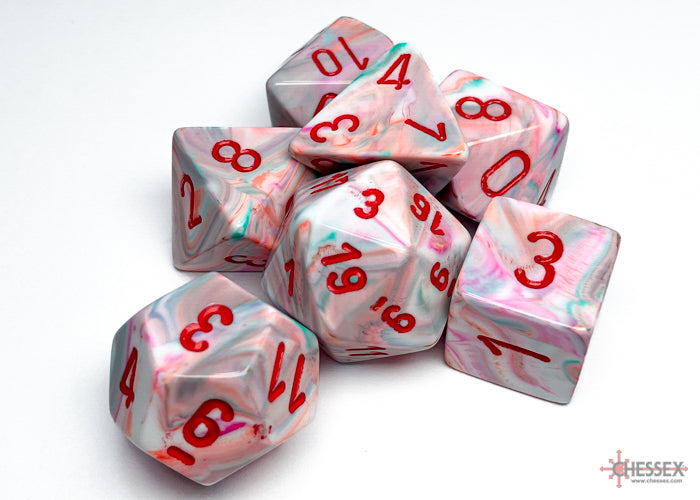 Chessex Festive: Pop Art/Red 7 Dice Set