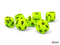 Chessex Mega Dice: Mega-hedral Vortex Bright Green/Black 7-Die Set