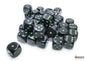 Chessex: 12MM D6 Opaque Black/Green (36)