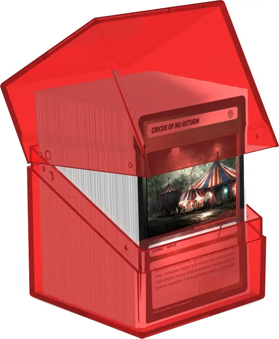 Ultimate Guard Boulder Deck Box - Clear Ruby (100+)