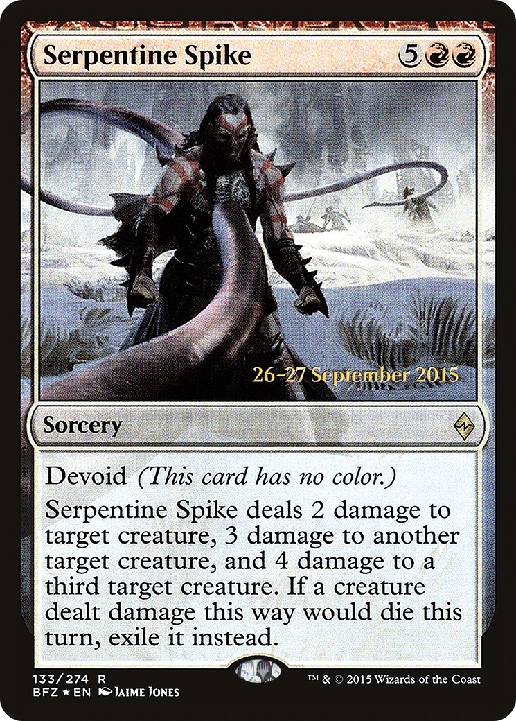 Serpentine Spike [Battle for Zendikar Prerelease Promos]