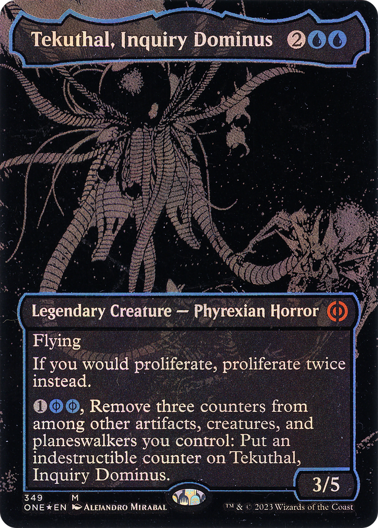 Tekuthal, Inquiry Dominus (Oil Slick Raised Foil) [Phyrexia: All Will Be One]