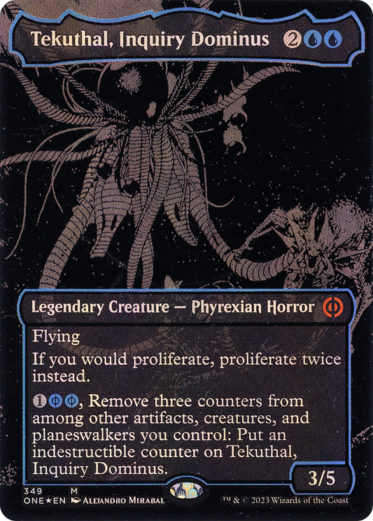 Tekuthal, Inquiry Dominus (Oil Slick Raised Foil) [Phyrexia: All Will Be One]