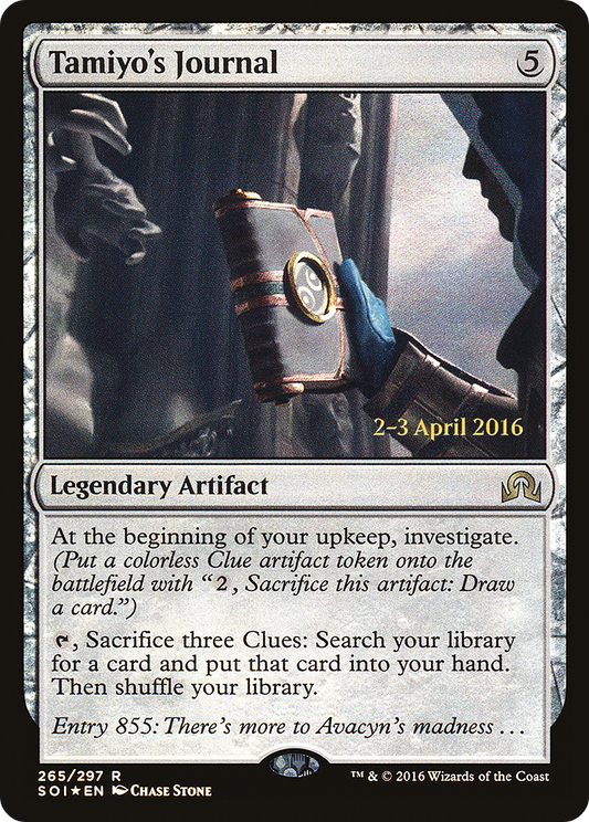 Tamiyo's Journal (Entry 855) [Shadows over Innistrad Prerelease Promos]