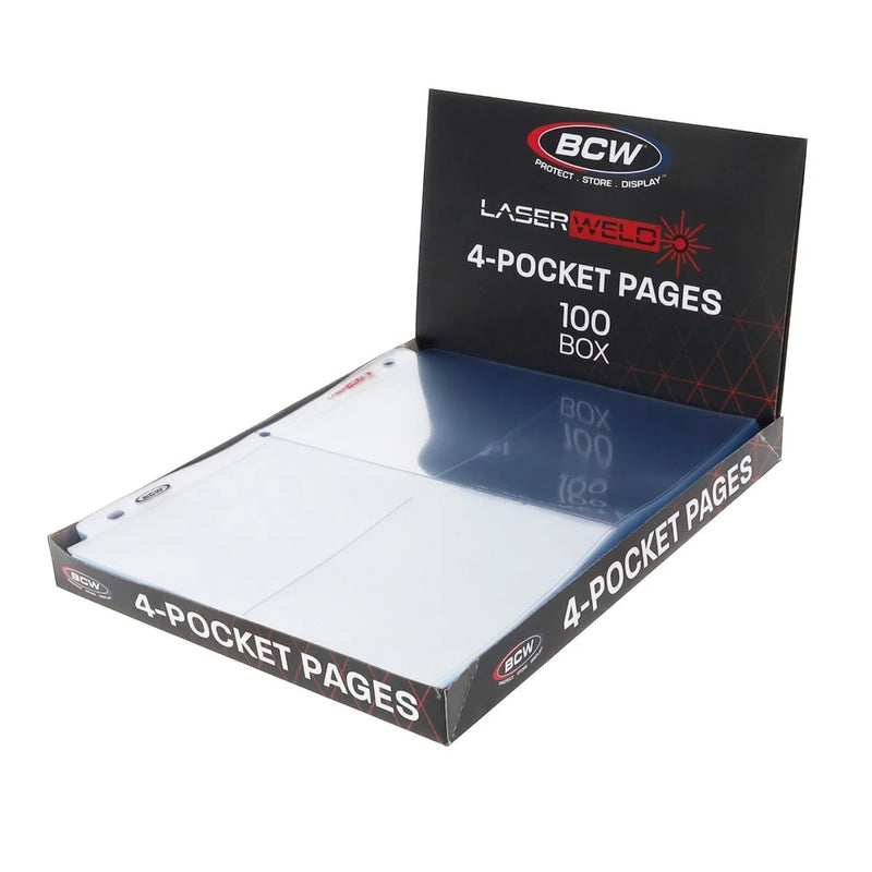 BCW LaserWeld® 4-Pocket Photo Page (100 CT. Box)