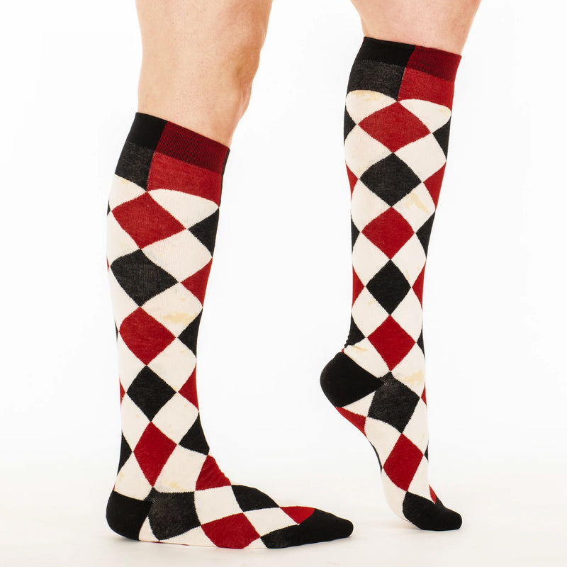 Foot Clothes Socks: Mall Goth Haunting Harlequin Knee High Socks