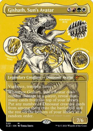Gishath, Sun's Avatar (Borderless Foil Etched) [Secret Lair Drop Series]