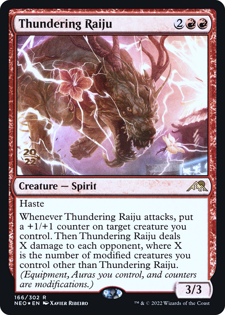 Thundering Raiju [Kamigawa: Neon Dynasty Prerelease Promos]