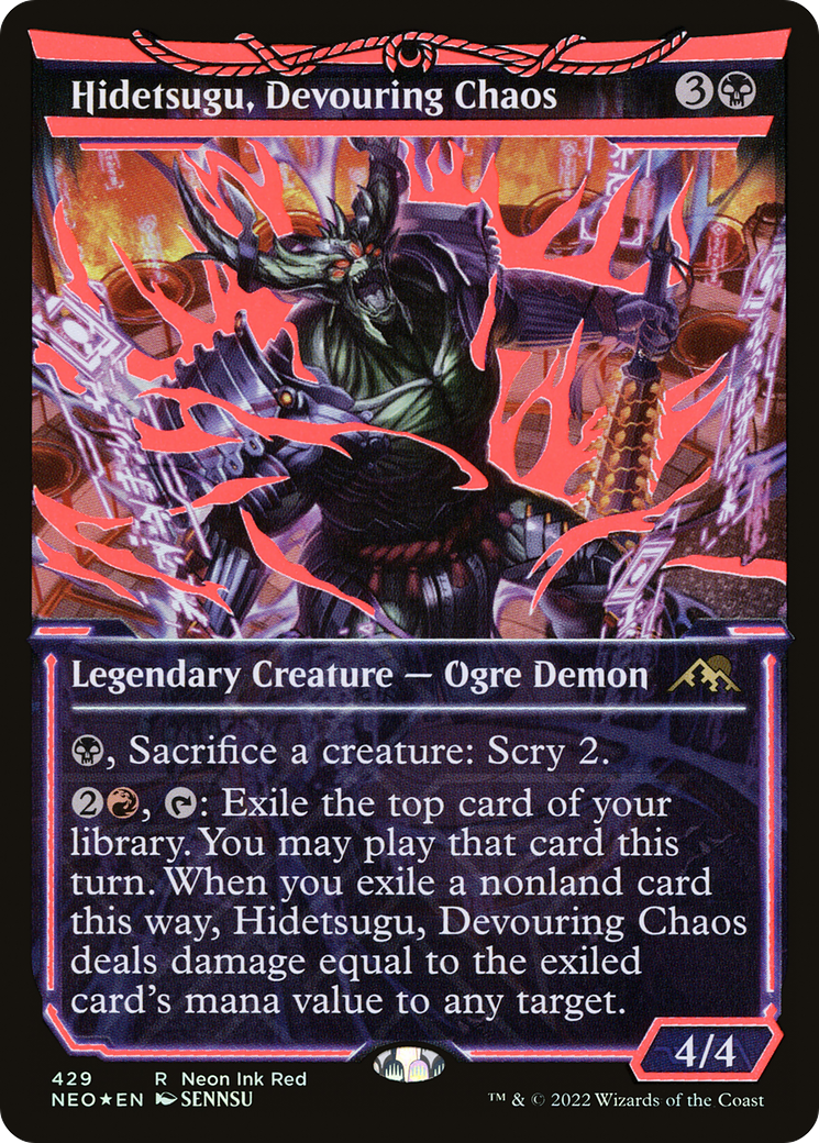 Hidetsugu, Devouring Chaos (Neon Ink Red) [Kamigawa: Neon Dynasty]