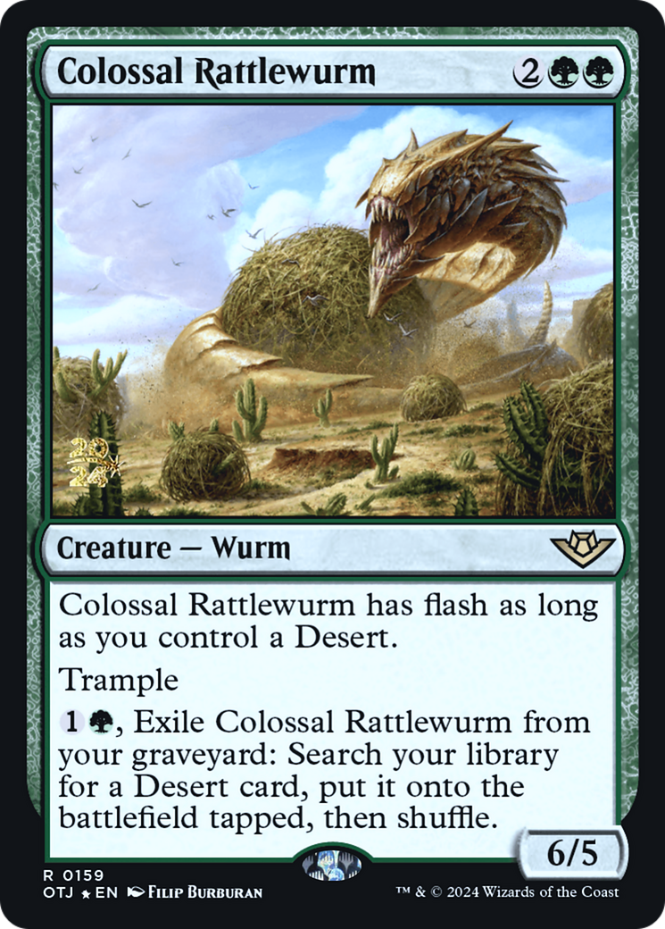 Colossal Rattlewurm [Outlaws of Thunder Junction Prerelease Promos]