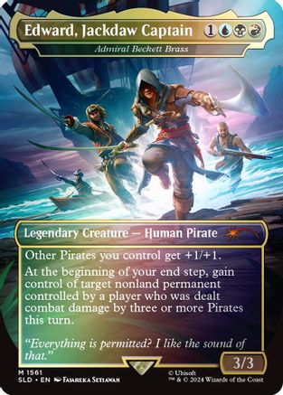 Edward, Jackdaw Captain - Admiral Beckett Brass (Rainbow Foil) [Secret Lair Drop Series]