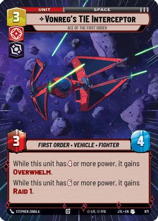 Vonreg's TIE Interceptor - Ace of the First Order (871) (Hyperspace Foil) (871) [Jump to Lightspeed]