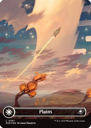 Plains (0367) (Borderless) (Galaxy Foil) [Edge of Eternities]