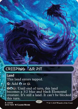 Creeping Tar Pit (0099) (Borderless) (Galaxy Foil) [Edge of Eternities: Stellar Sights]