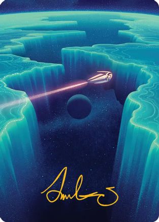 Cascading Cataracts Art Card (50/54) (Gold-Stamped Signature) [Edge of Eternities Art Series]