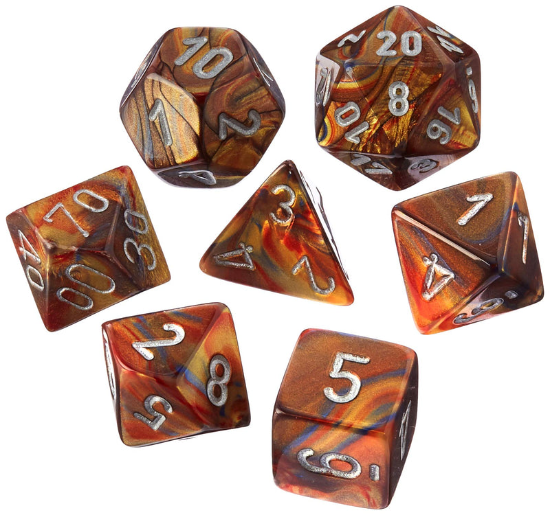 Chessex Lustrous: Gold/Silver 7 Dice Set