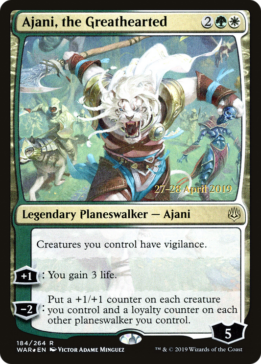 Ajani, the Greathearted [War of the Spark Prerelease Promos]