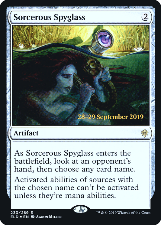 Sorcerous Spyglass [Throne of Eldraine Prerelease Promos]