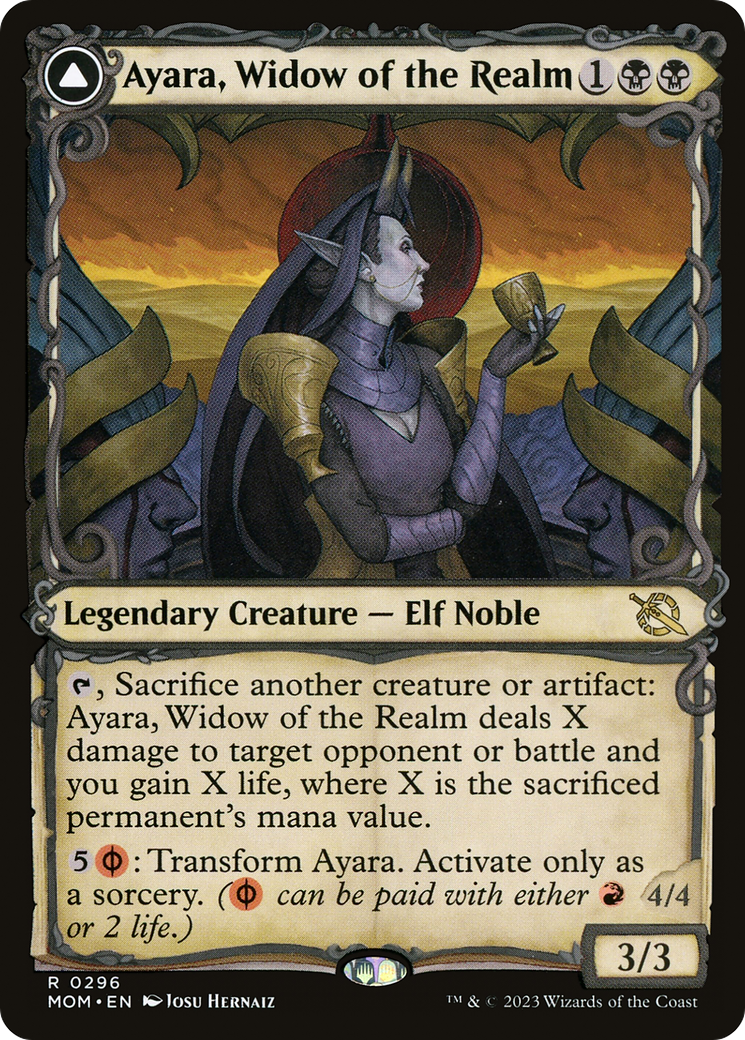 Ayara, Widow of the Realm // Ayara, Furnace Queen (Showcase Planar Booster Fun) [March of the Machine]