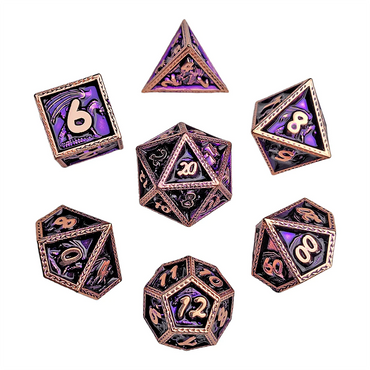 Forged Gaming Violet Wyrm Metal RPG Dice Set