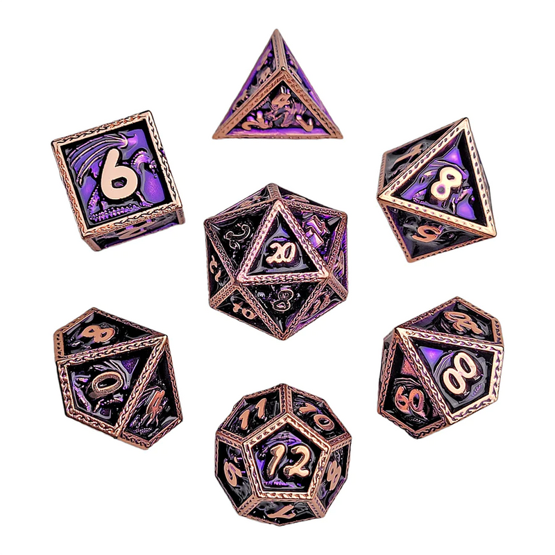 Forged Gaming Violet Wyrm Metal RPG Dice Set