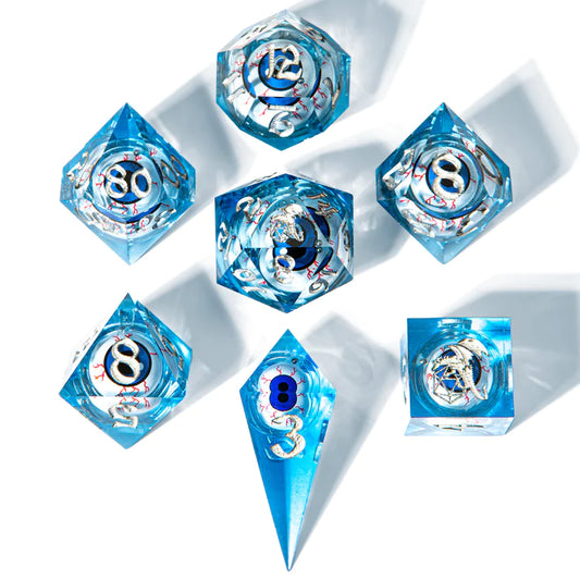 Hymgho Sharp Edge Resin Dice: "Always Watching" Blue Eyeball
