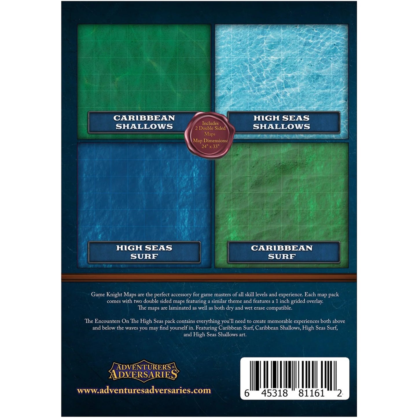 Norse Foundry Adventurers & Adversaries Game Knight Maps - Encounters on the High Seas