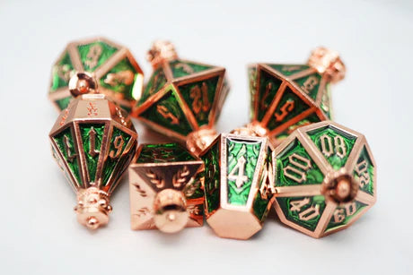 Moonlit Lantern: Coppered Acidfire - Metal RPG Dice