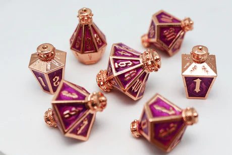 Moonlit Lantern: Coppered Voidfire - Metal RPG Dice