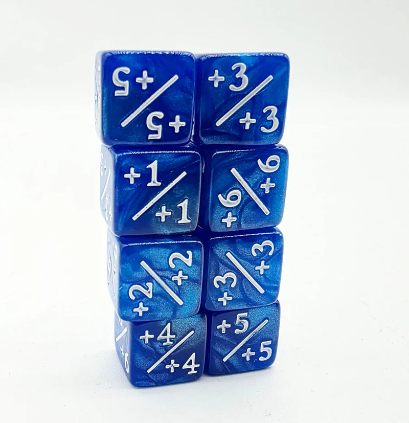 +1/+1 Pearl Blue Counters for Magic - set of 8