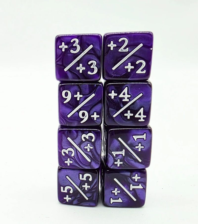 +1/+1 Pearl Purple Counters for Magic - set of 8
