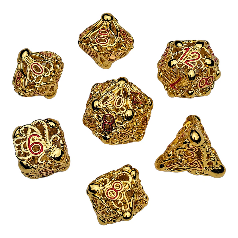Forged Gaming Fathomless Fate Gold Hollow Metal RPG Dice Set