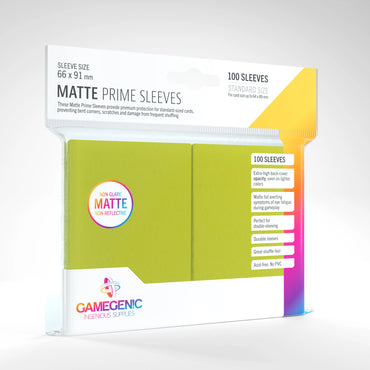 GameGenic Matte Prime Sleeves: Lime (100)