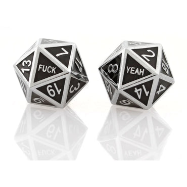 Forged Gaming F*** Yeah Dice Set of Two: Guardian Silver Black