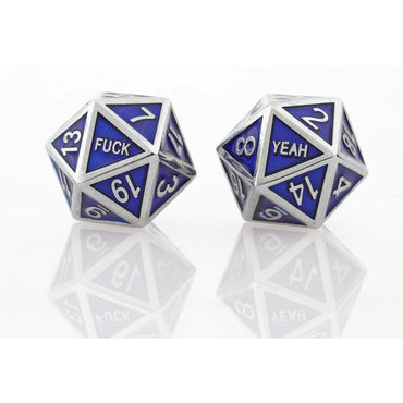 Forged Gaming F*** Yeah Dice Set of Two: Guardian Silver Blue