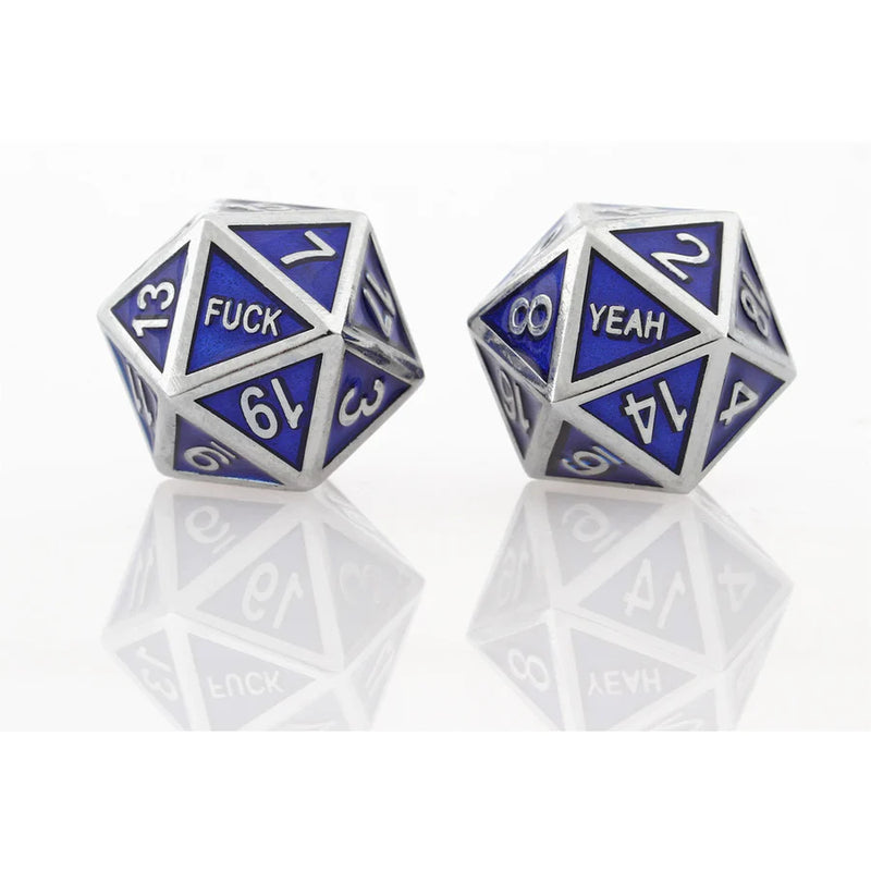 Forged Gaming F*** Yeah Dice Set of Two: Guardian Silver Blue