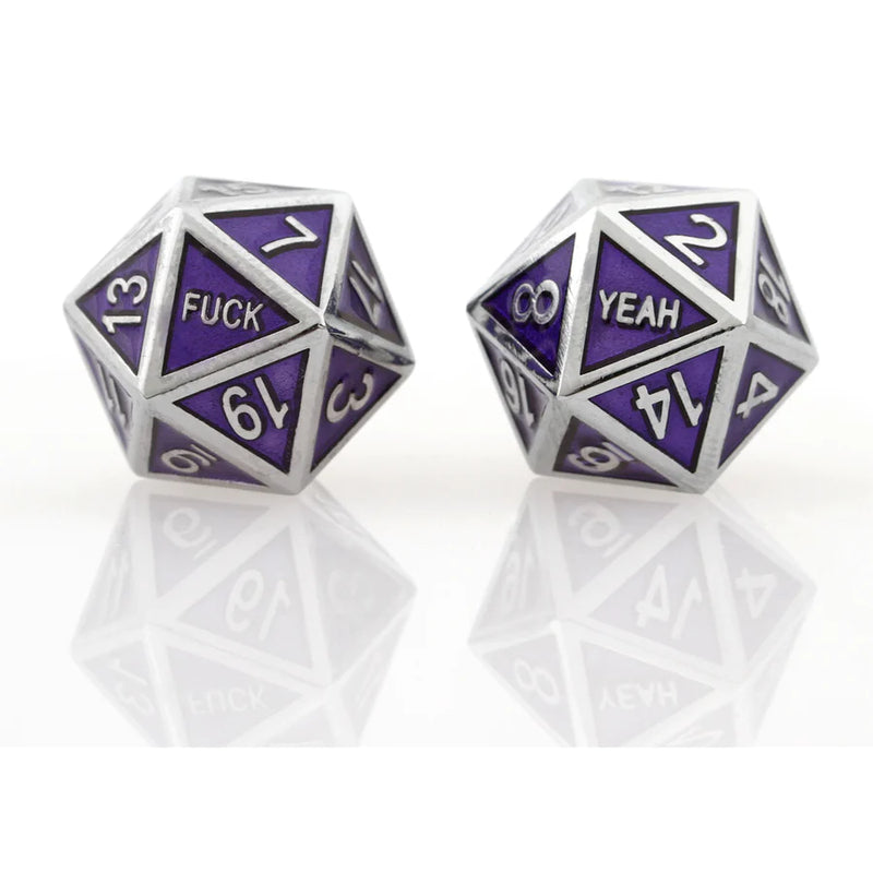 Forged Gaming F*** Yeah Dice Set of Two: Guardian Silver Purple