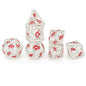 Hymgho Death's Treasure Matte Silver with Red Hollow Metal Dice