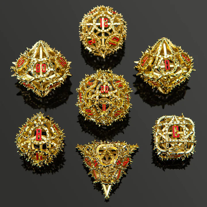 Hymgho Demon Cage Hollow Metal Dice: Gold