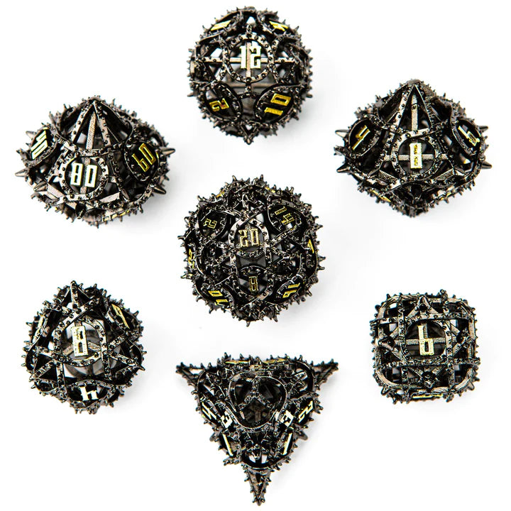 Hymgho Demon Cage Hollow Metal Dice: Gunmetal