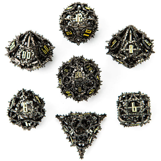 Hymgho Demon Cage Hollow Metal Dice: Gunmetal
